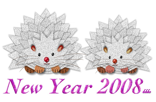 New Year Hedgehog/年賀ハリネズミ(Paint/ラクガキ)