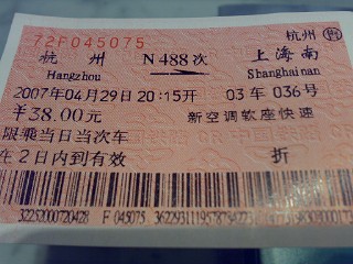 電車の切符