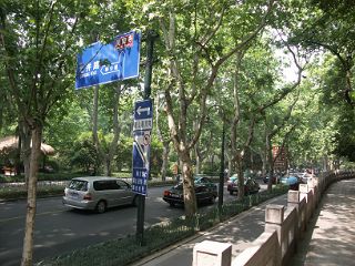 西湖の周辺の道