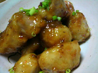 里芋と鶏肉のピリ辛照り焼き