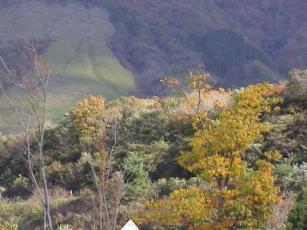 由布岳パーキングエリアから