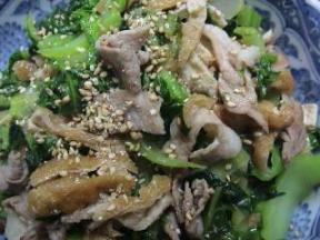 高菜と豚肉の炒めもの