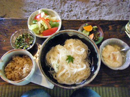 竹田白水茶屋　そうめんセット　キジご飯