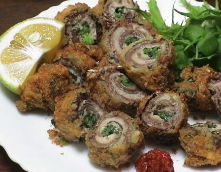 サンマのクレソン巻き揚げ