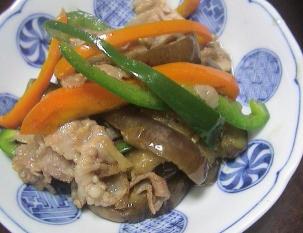 なすと豚肉のヘルシー中華炒め