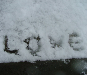 雪に書いた・・・
