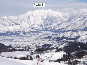 100124ゲレンデから八海山を望む