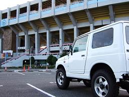 駐車場内に無事ゲートイン