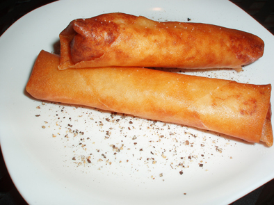 大和芋と蟹の春巻きスティック