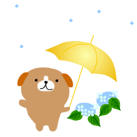 梅雨とわんこ.gif