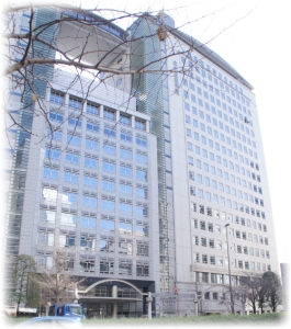 向かい側にある文化服装学院の校舎