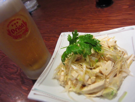 ネギと島豆腐とパクチー