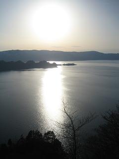 十和田湖の夕日