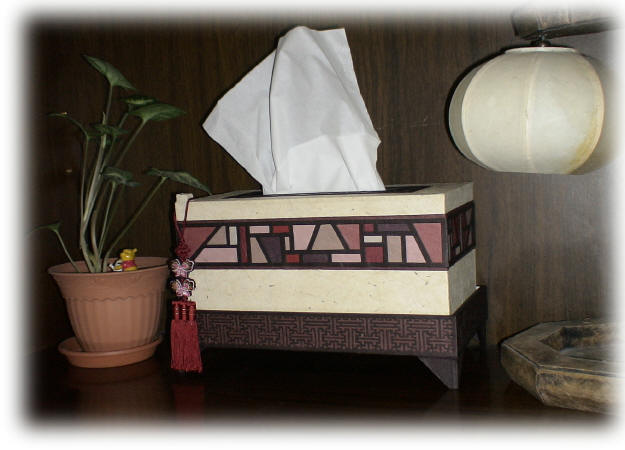 韓紙工芸ーポジャギ模様のティッシュケース０２