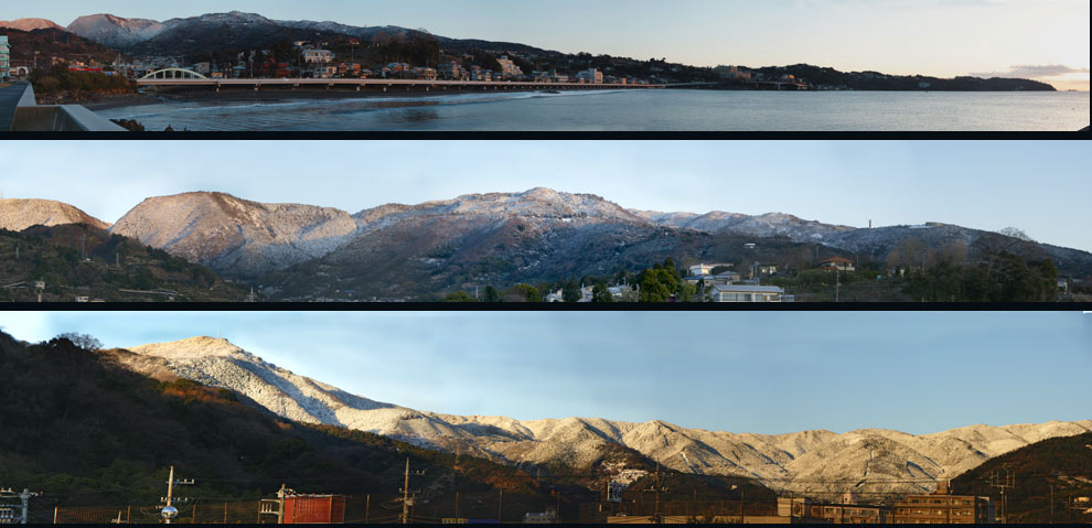 雪景色湯河原