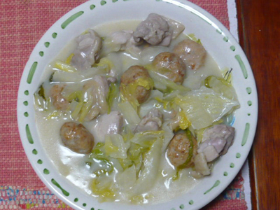 2008.2.25 鶏肉とつくねと白菜のクリーム煮♪.jpg