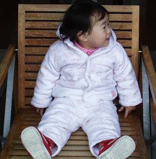 箱根の小湧園のベランダで