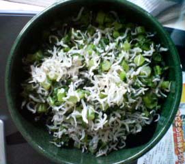 大根の葉とジャコ炒め