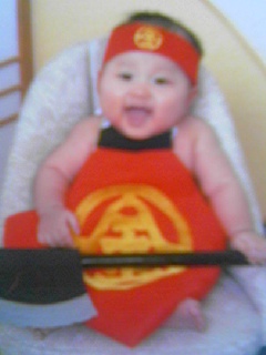 次男の子、智義の１００日目記念写真