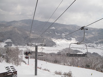 女鹿平スキー場雪化粧