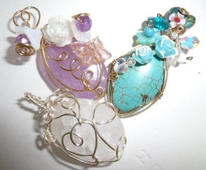 クラック水晶・ラベンダーアメジスト・ターコイズ