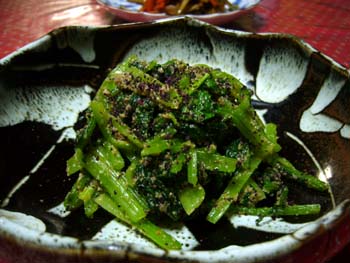小松菜のゆかり入り胡麻和え