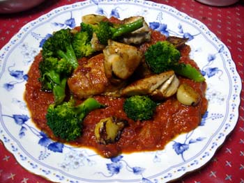 チキンとトマトソース