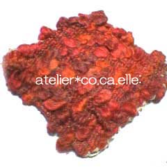 毛糸で織るコースター