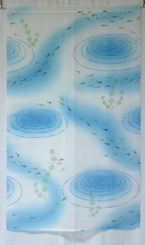 夏柄暖簾(のれん) めだか 横85cm×高さ145cm