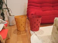 ALESSI　男の小柄ゴミ箱オレンジ＆レッド