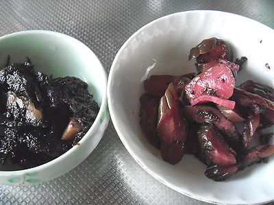 柴漬けと生海苔佃煮.JPG