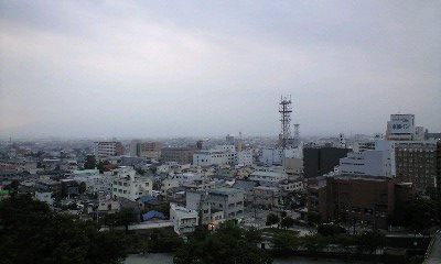 甲府城より見渡す市内