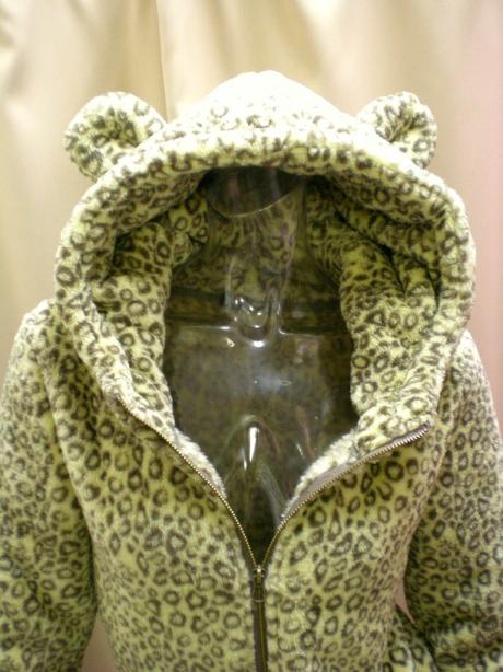 ネコ耳レオパードZIP UPパーカ