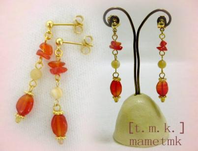 カーネリアンのロングピアス