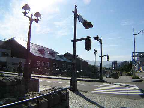 小樽運河の前の交差点