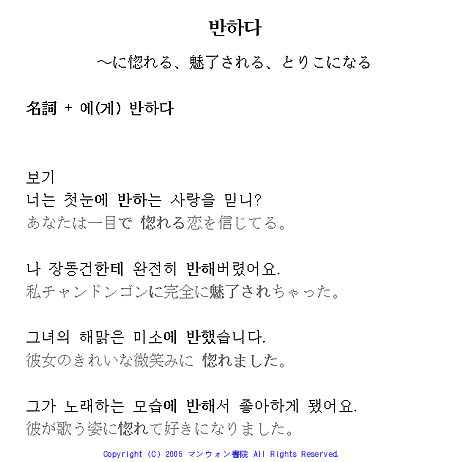 に惚れる 韓国語文法講座 よく使う表現 韓国 アメリカ留学カコblog 楽天ブログ