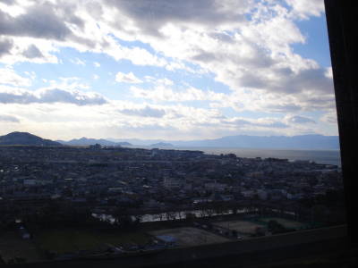 彦根城天守閣から琵琶湖