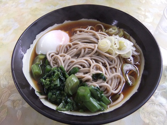 たかべん＠高崎駅のわさび菜温玉そば