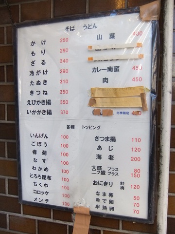 うさぎや@新橋のお品書き