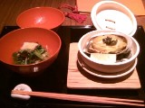 雲海＠ANAホテルのさえずり京水菜まぜまぜと鮑塩焼