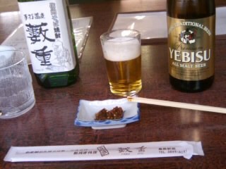 梅田7丁目・藪重のビールと焼酎