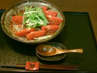 玄庵昌＠田端のトマト蕎麦１