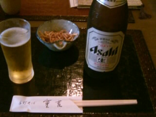 綾瀬１丁目・手打そば重吉でビール