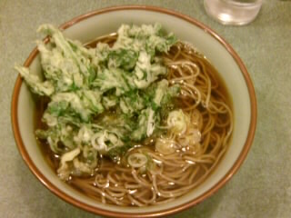 文殊@浅草橋の春菊そば