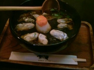 楽庵＠新宿の牡蠣そば１