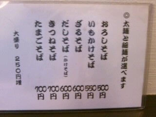 三井屋＠福井のメニュー１