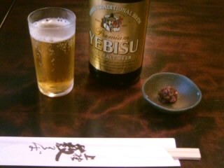 上野藪蕎麦でビール