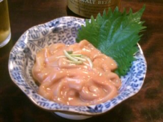 上野藪蕎麦の自家製いかの塩辛