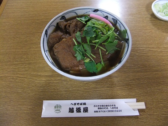 越後屋＠御徒町の温ジャンボきつねそば1