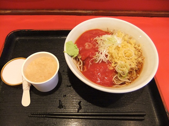 よもだそば＠日本橋のトマティーナそば＋シャーベット